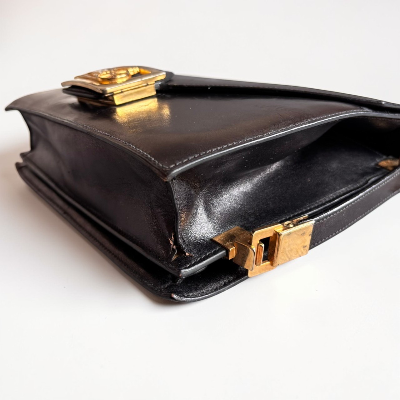 CELINE Shoulder Bag Horse Carriage Calf Leather Authentic