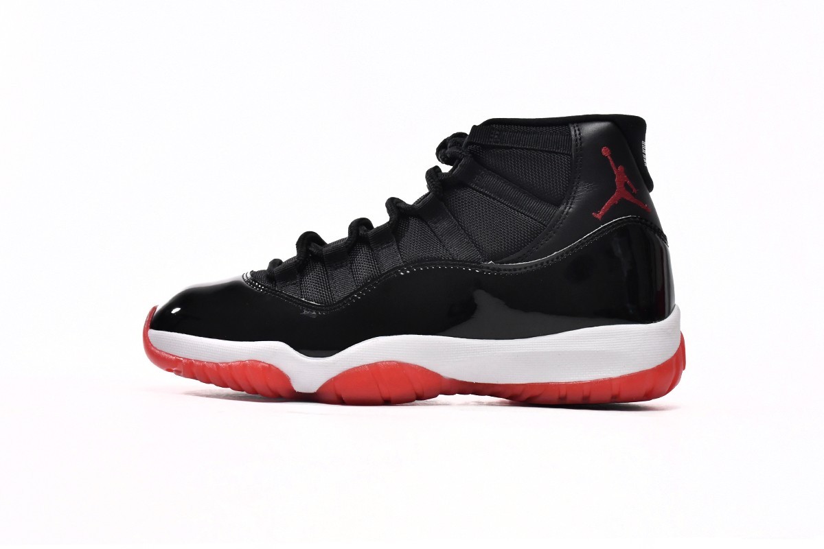 Air Jordan 11 Retro Bred 378037-061 Black Red Patent Leather Basketball Shoes