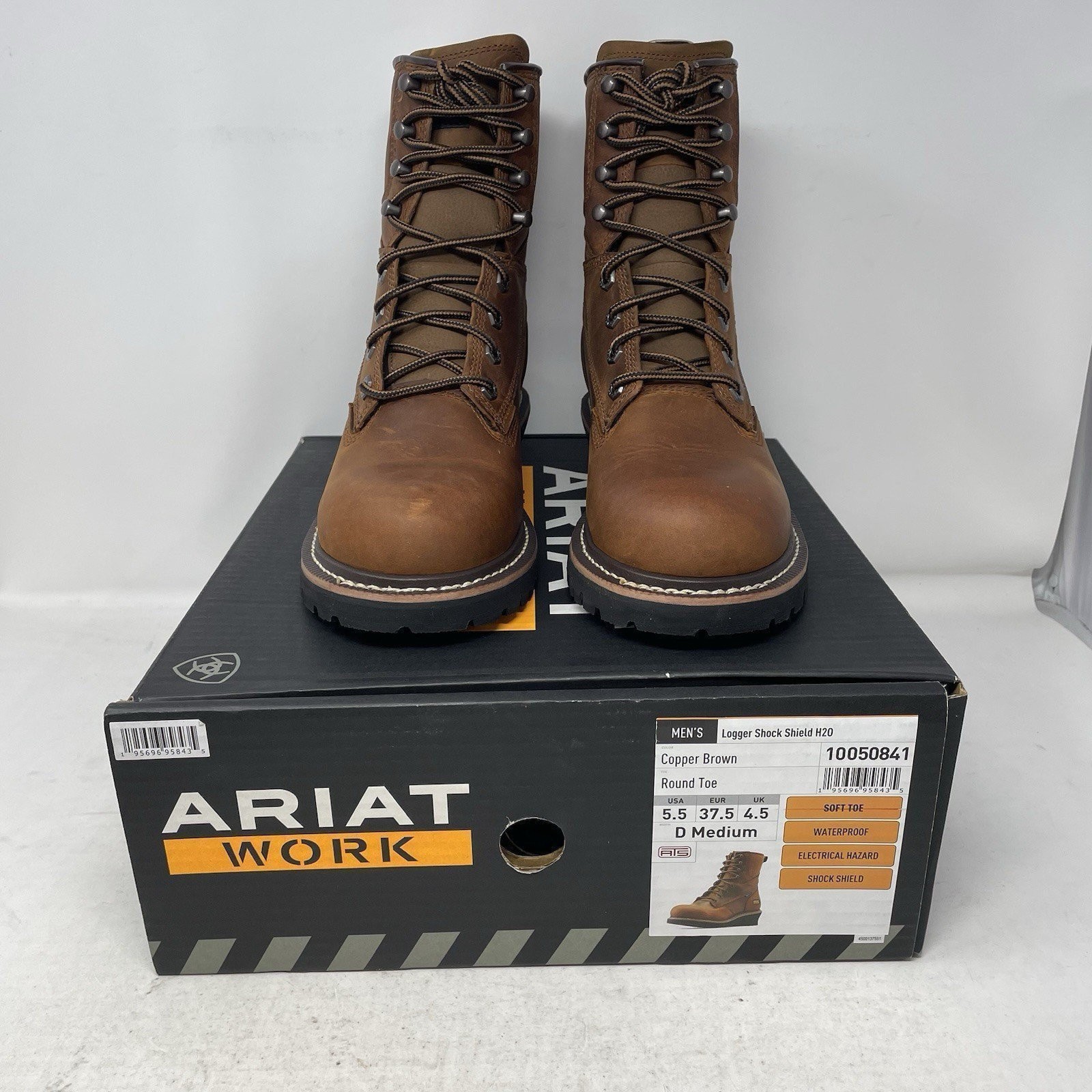 Ariat Logger Shock Shield H2O Soft Toe Boots Copper Brown Men’s Size 5.5D