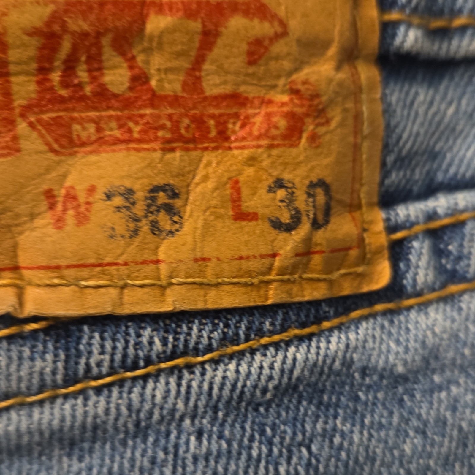 Levi’s Straight Regular Fit Blue Denim Jeans Button Zip Logo 505 Series