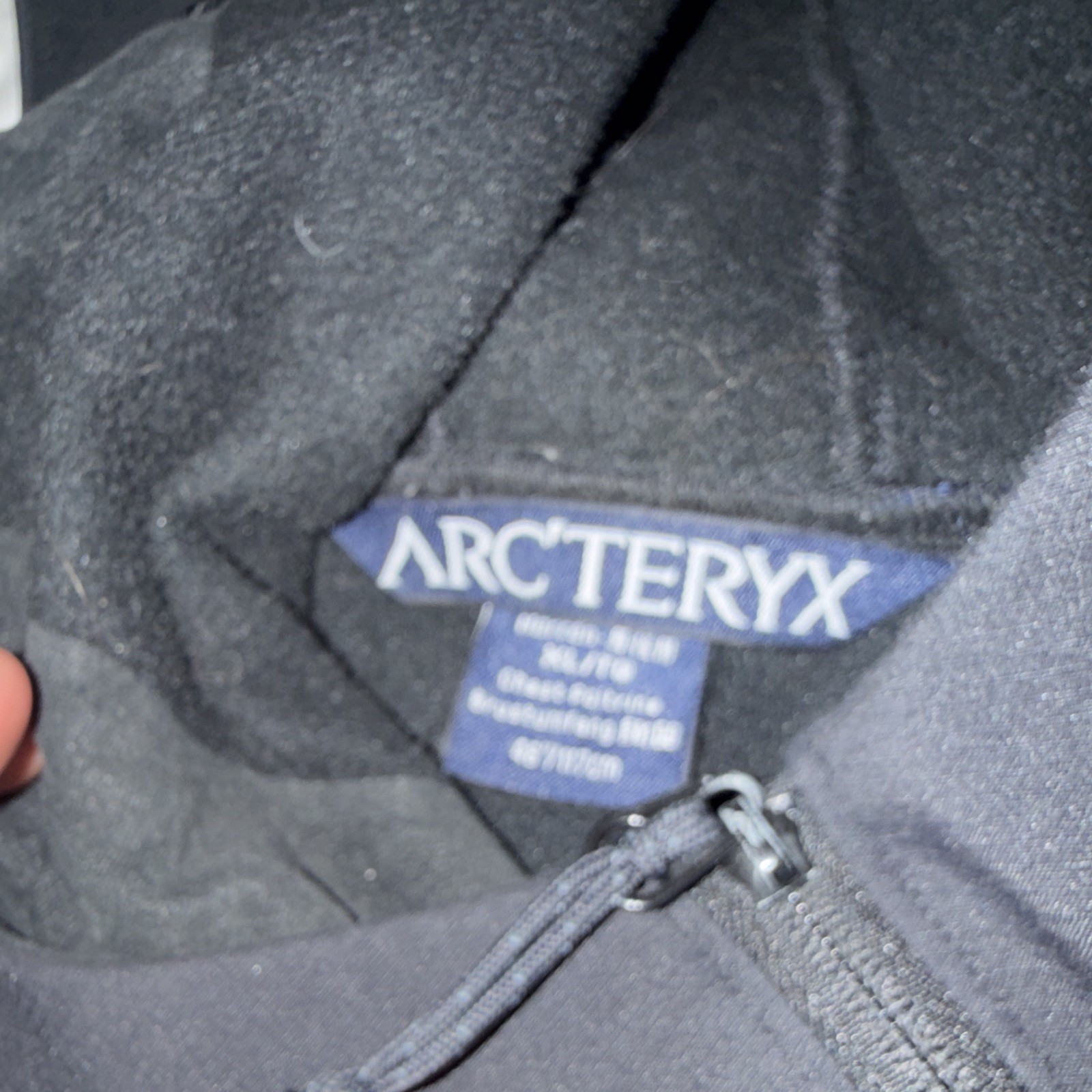 Arc’teryx Mens XL Black Hooded Full Zip Jacket Regular Fit