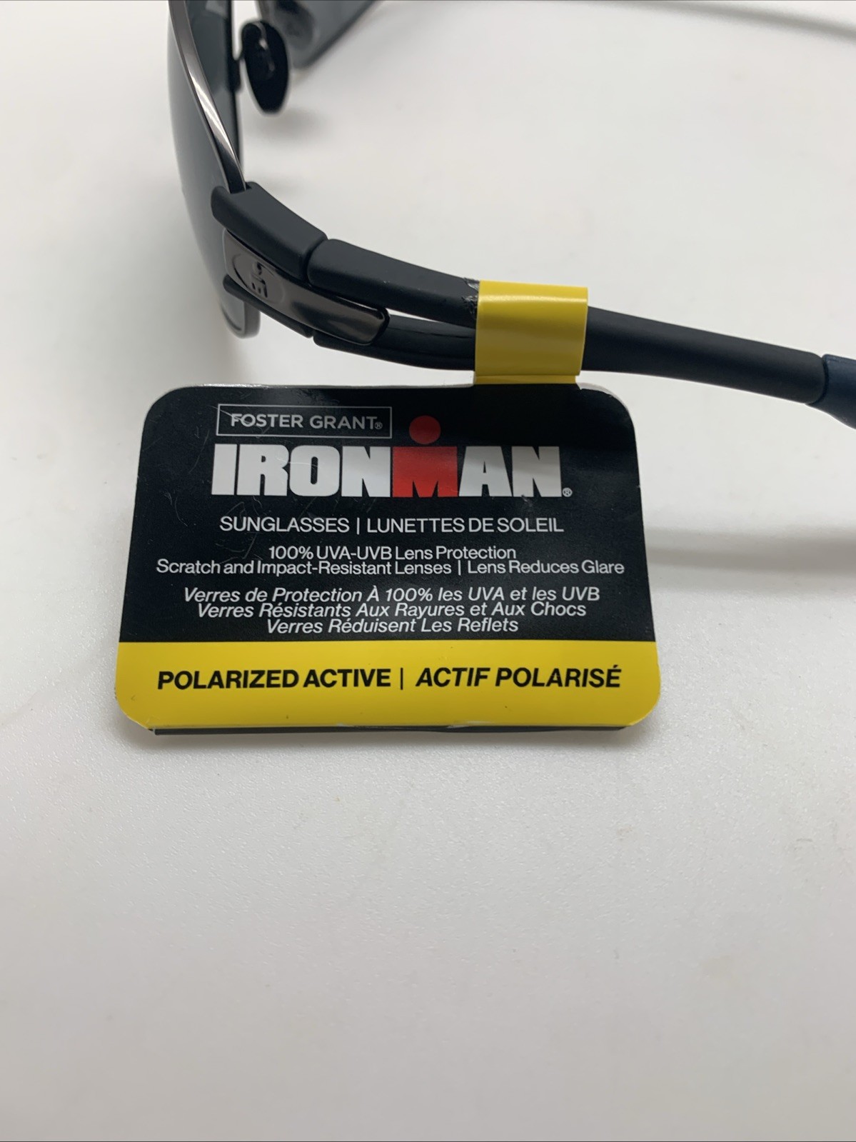 Foster Grant IRONMAN EXERT POL Gunmetal Gray/Black POLARIZED Sunglasses 100%UV