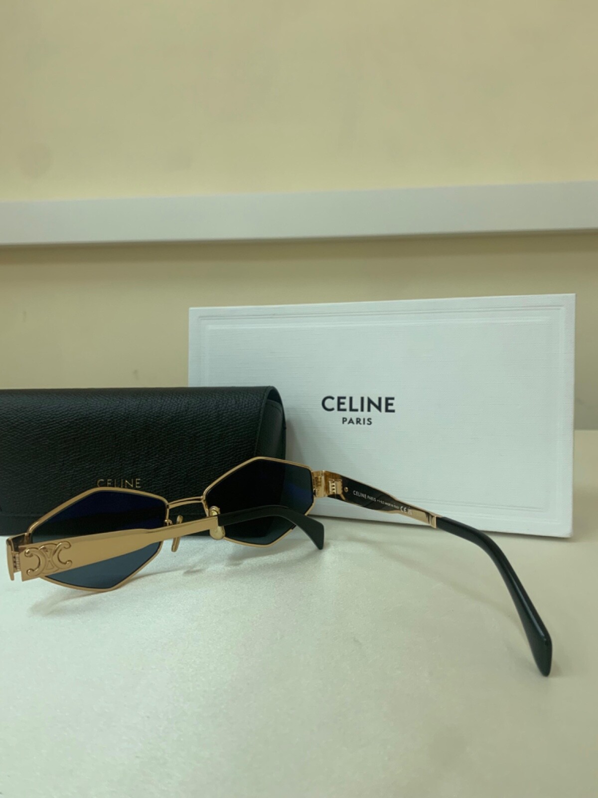 celine sunglasses Triomphe Gold Metal fram