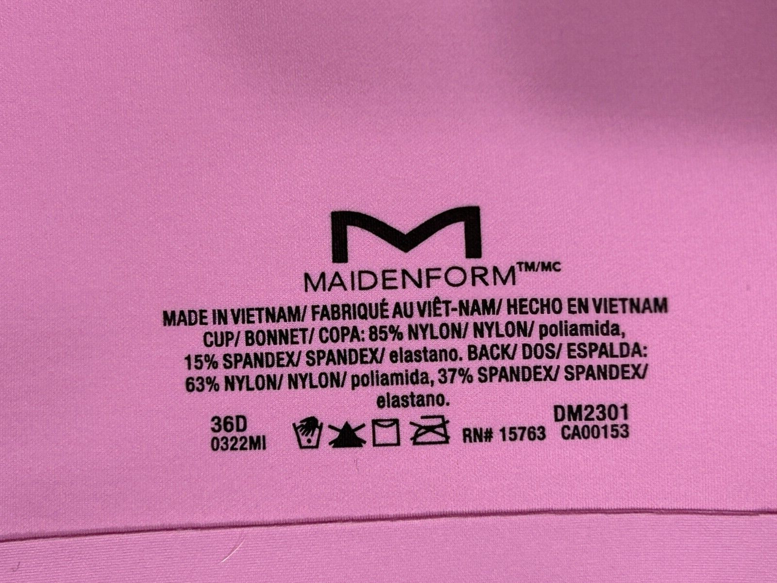Maidenform Wireless T Shirt Bra 36D Convertible Demi V Plunge Pink DM2301