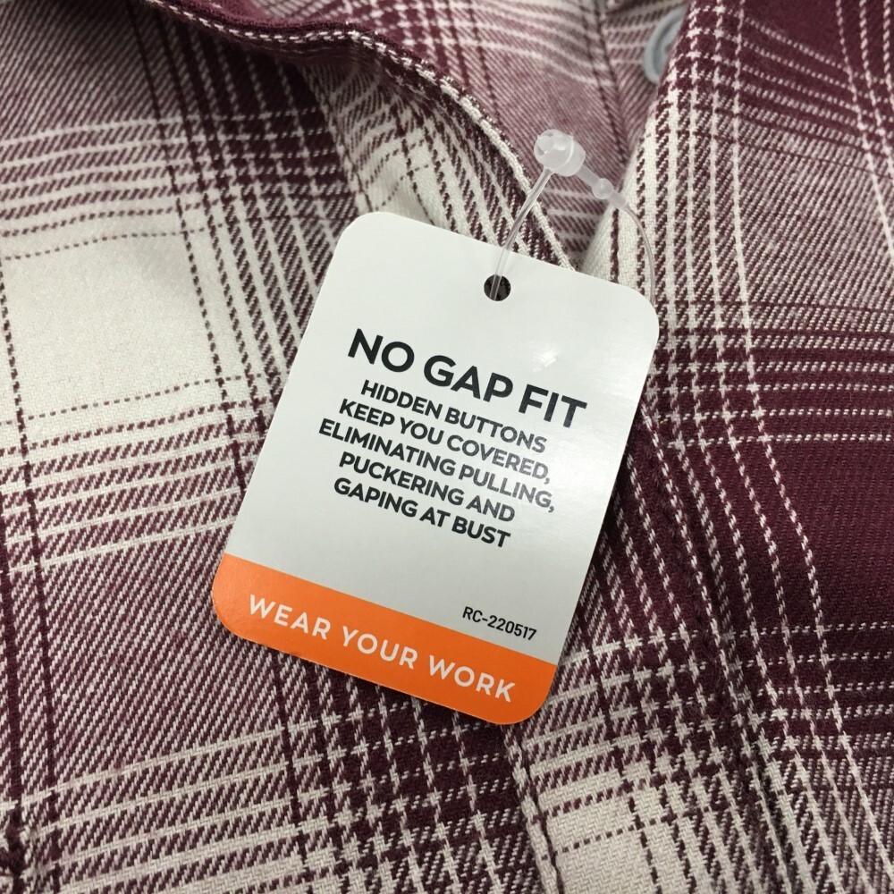 Ridgecut Flannel Flex No Gap Work Long Sleeve Shirt Plus Size 2X Wine Plaid NWT