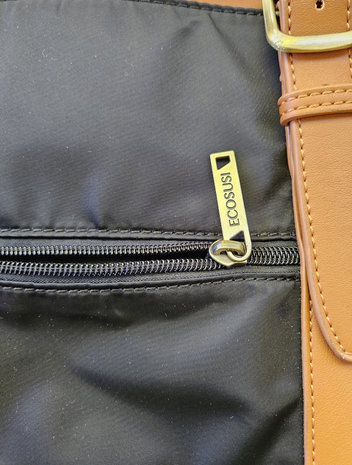 ECOSUSI Briefcase / Messenger Bag / Soft Side Poly/Vegan Leather Trim/ Satchel