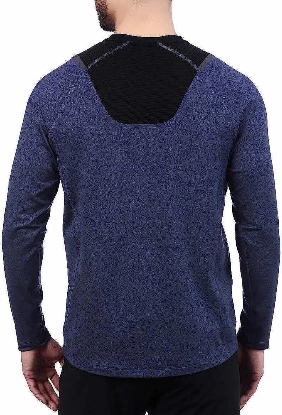 Spyder Active Men’s Long Sleeve Shirt, Color Blue, Large, Stretch, Wicking.