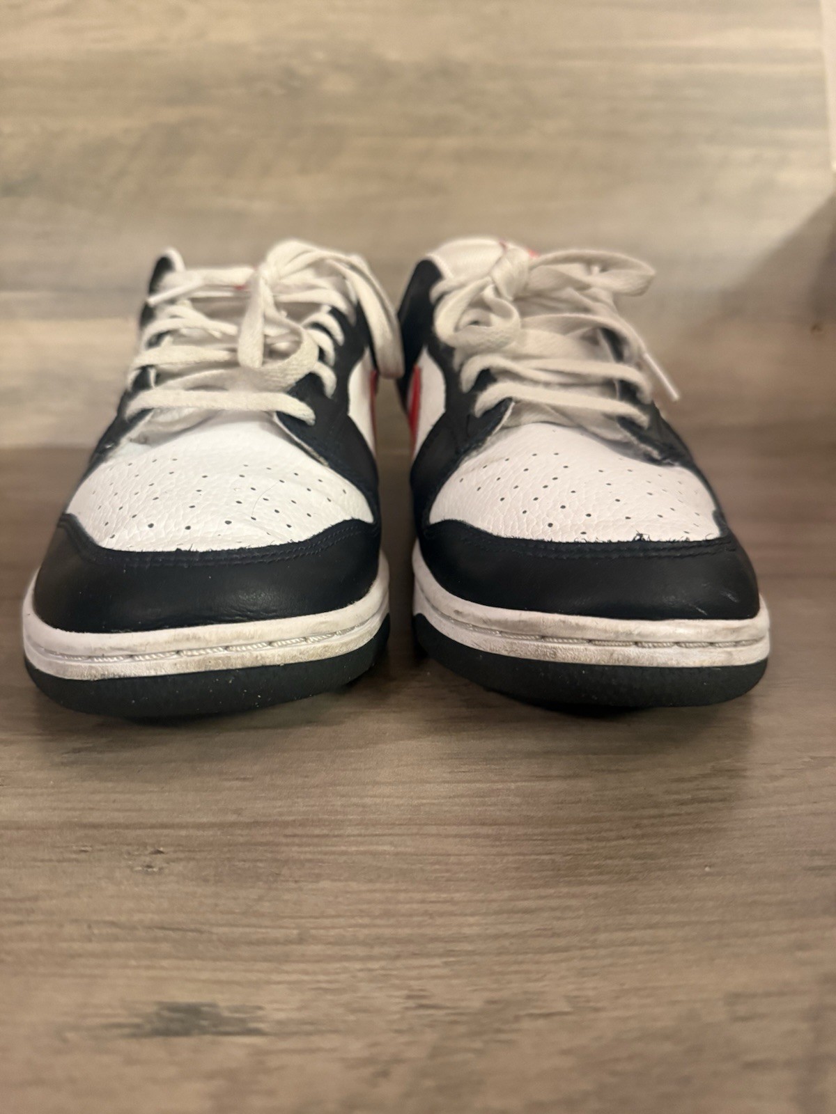 Nike Dunk Low Black White Red (Red Swoosh Panda) Men’s Size 9 FB3354-001