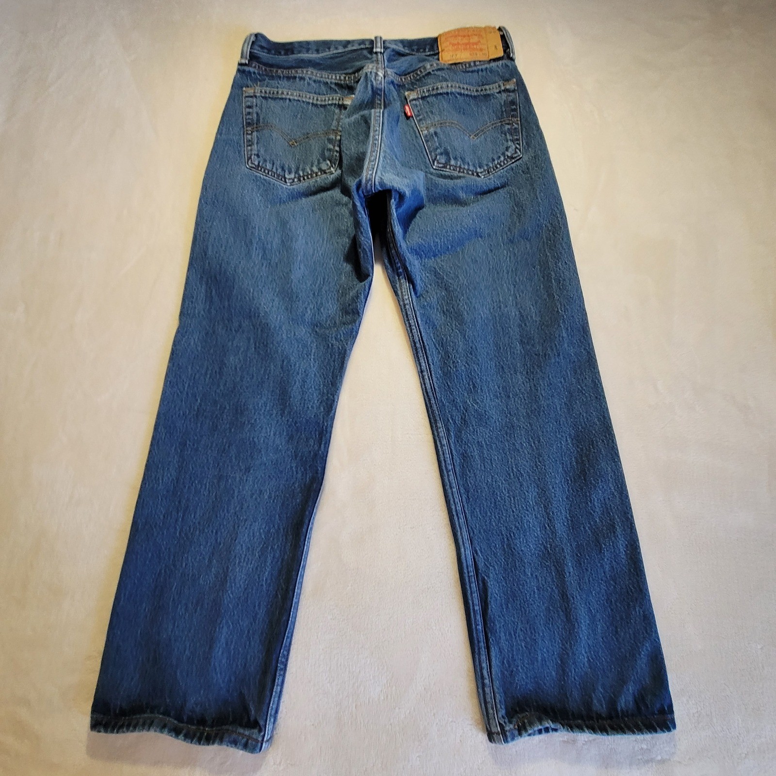 Y2K Levi’s 501 Original Fit Mens 35×30 (33×27.5) Blue Jeans Straight Button Fly