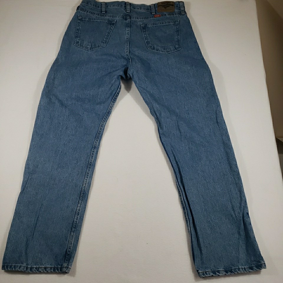 Wrangler Jeans Mens 36×32* Blue Straight Leg Denim Western Workwear