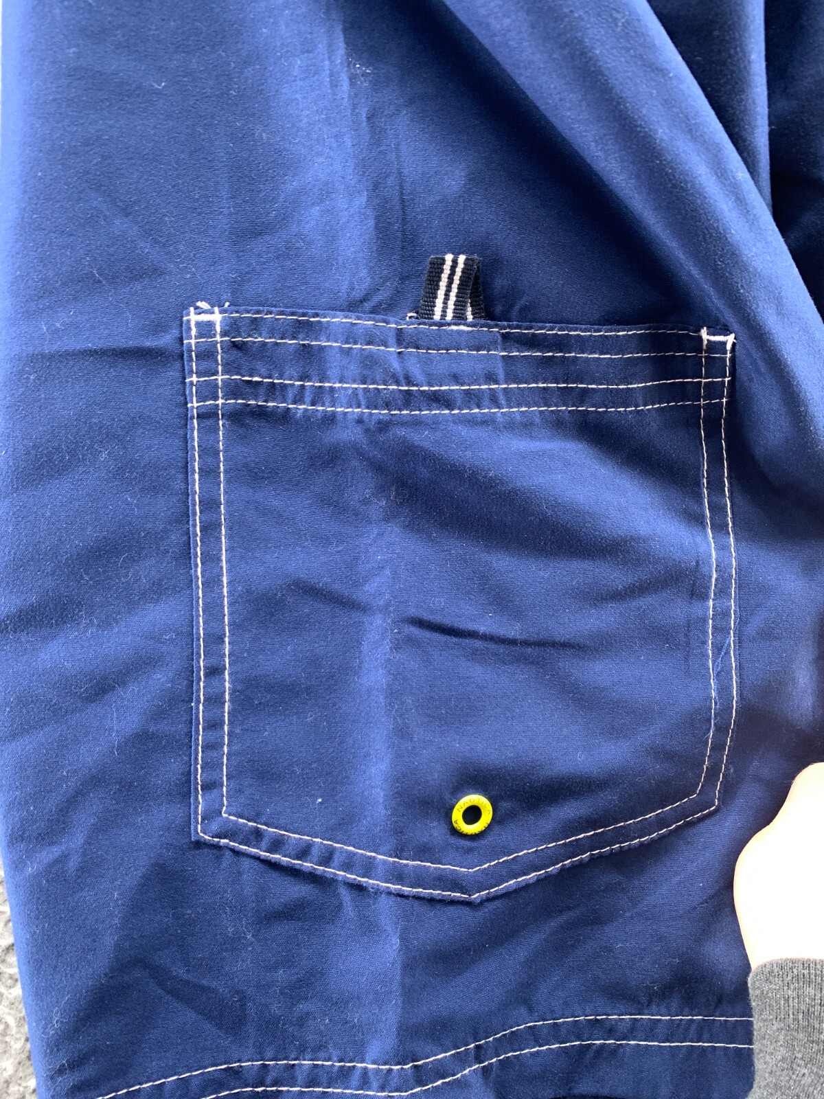 Nautica Board Short Youth Boys Large 50+UPF Swim Trunk Navy/Yellow Logo
