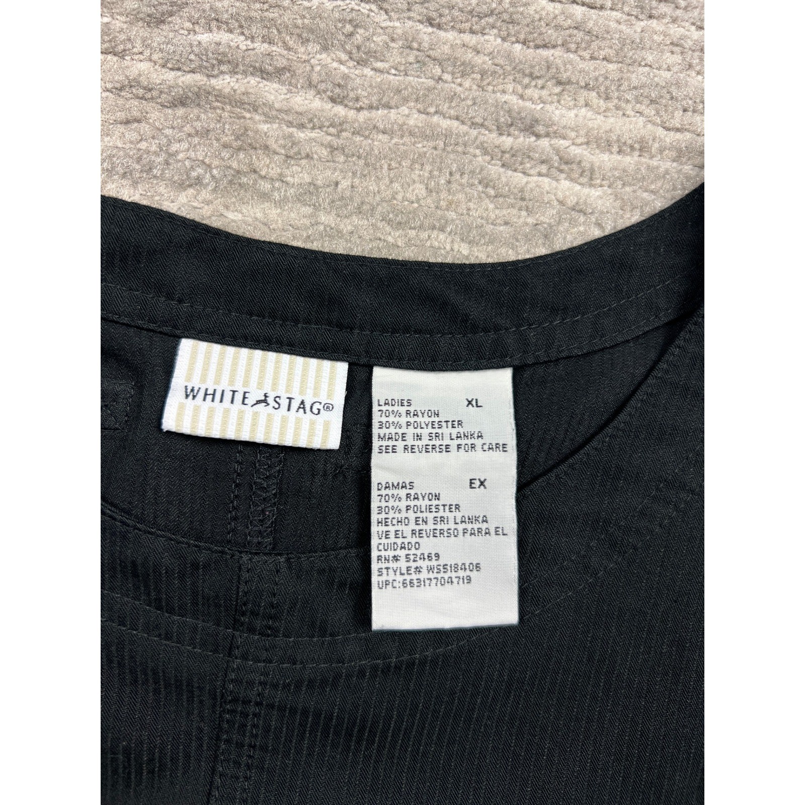 White Stag Jumper Dress Womens XL Black Corduroy Embroidered Floral Pockets 90s
