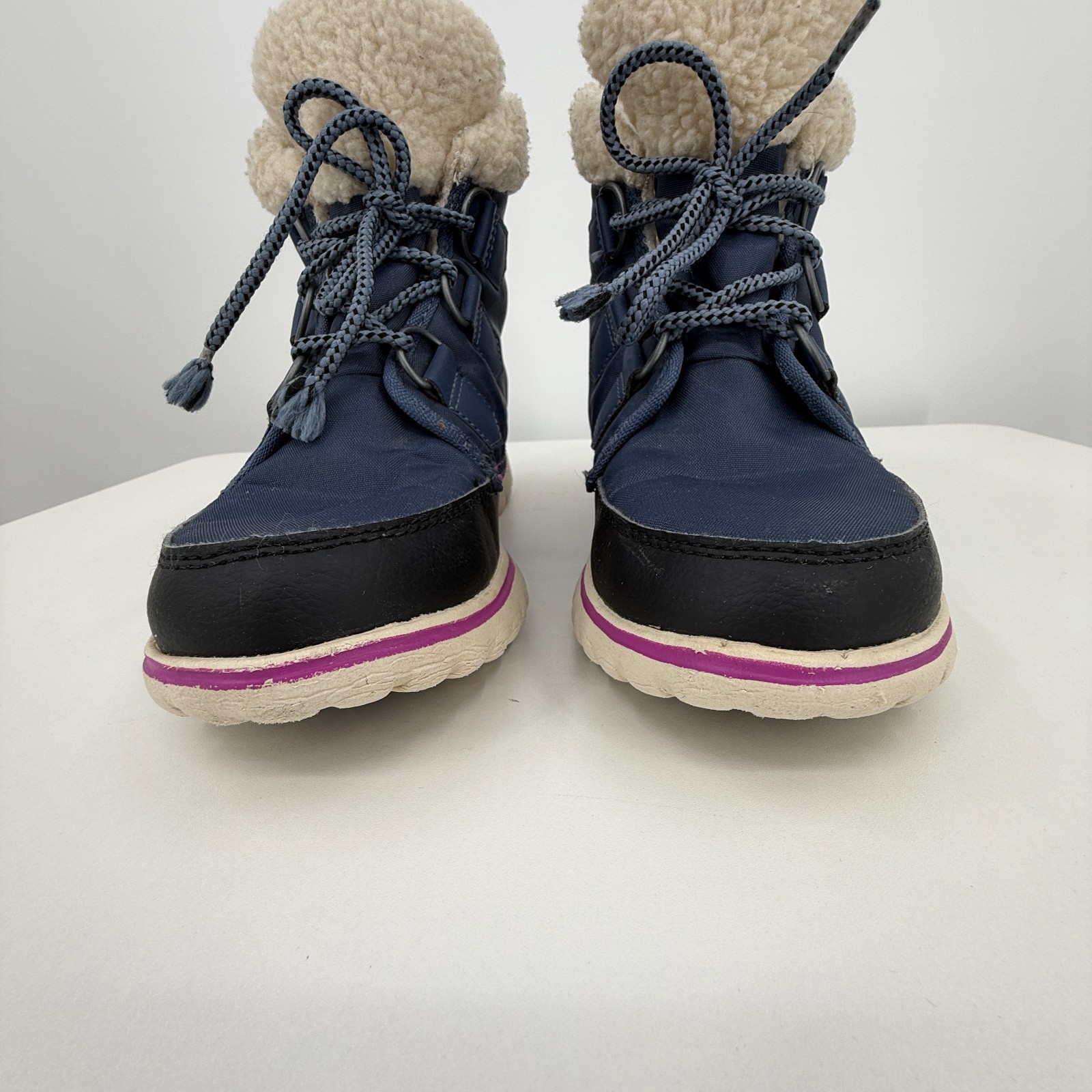 Sorel Winter Ankle Boots Womens 7.5 Cozy Carnival Nylon Snow Waterproof Navy