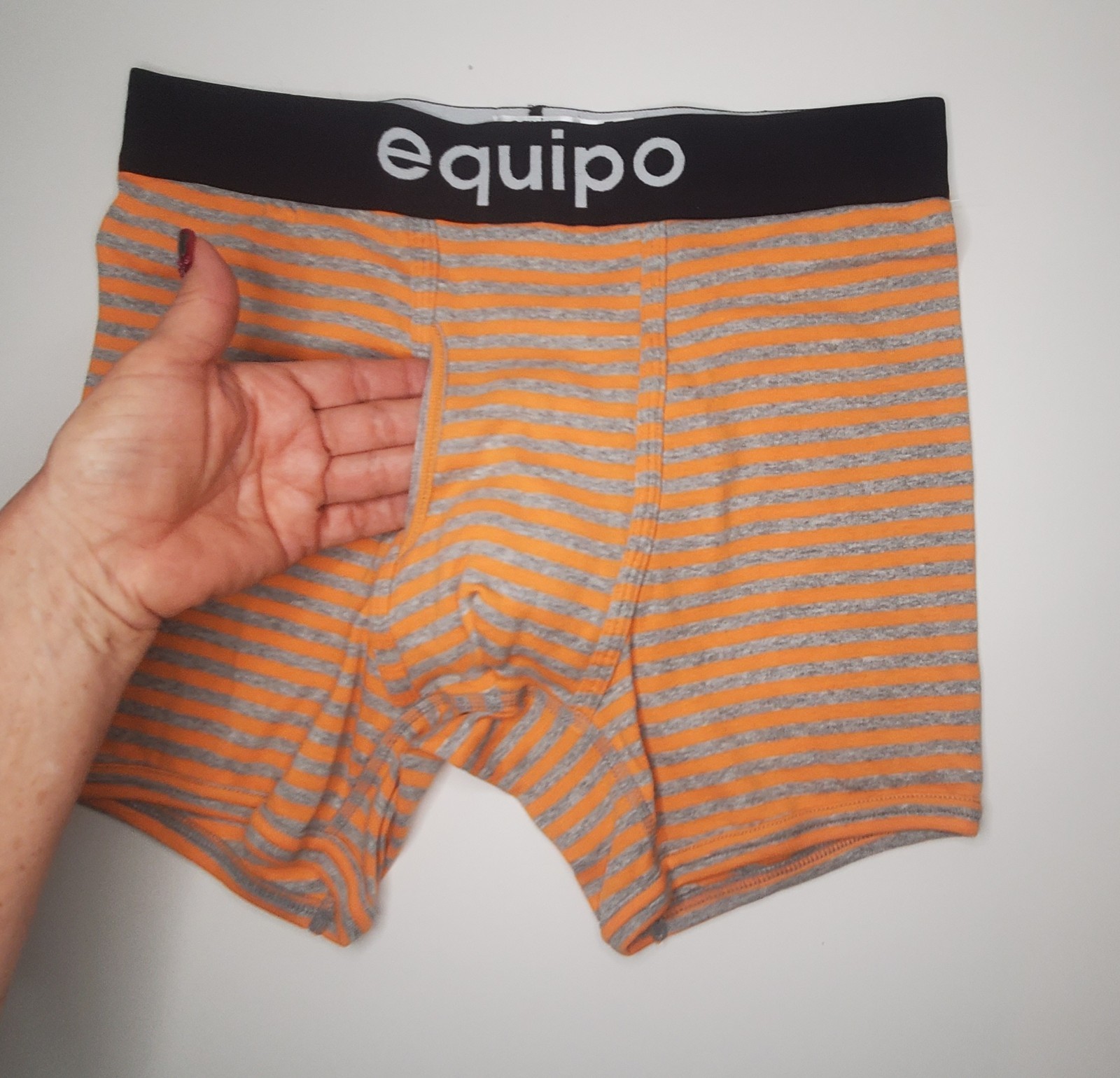 Equipo Boxer Briefs Orange & Gray Stripes Medium 100% Cotton NWOT