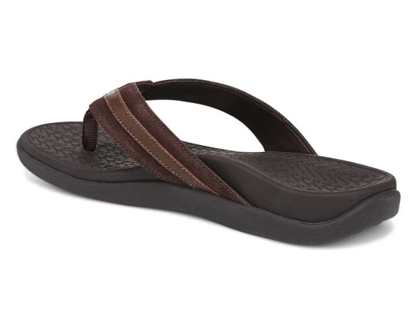 Vionic Men’s Tide II Toe Post Sandal, Chocolate Ganache