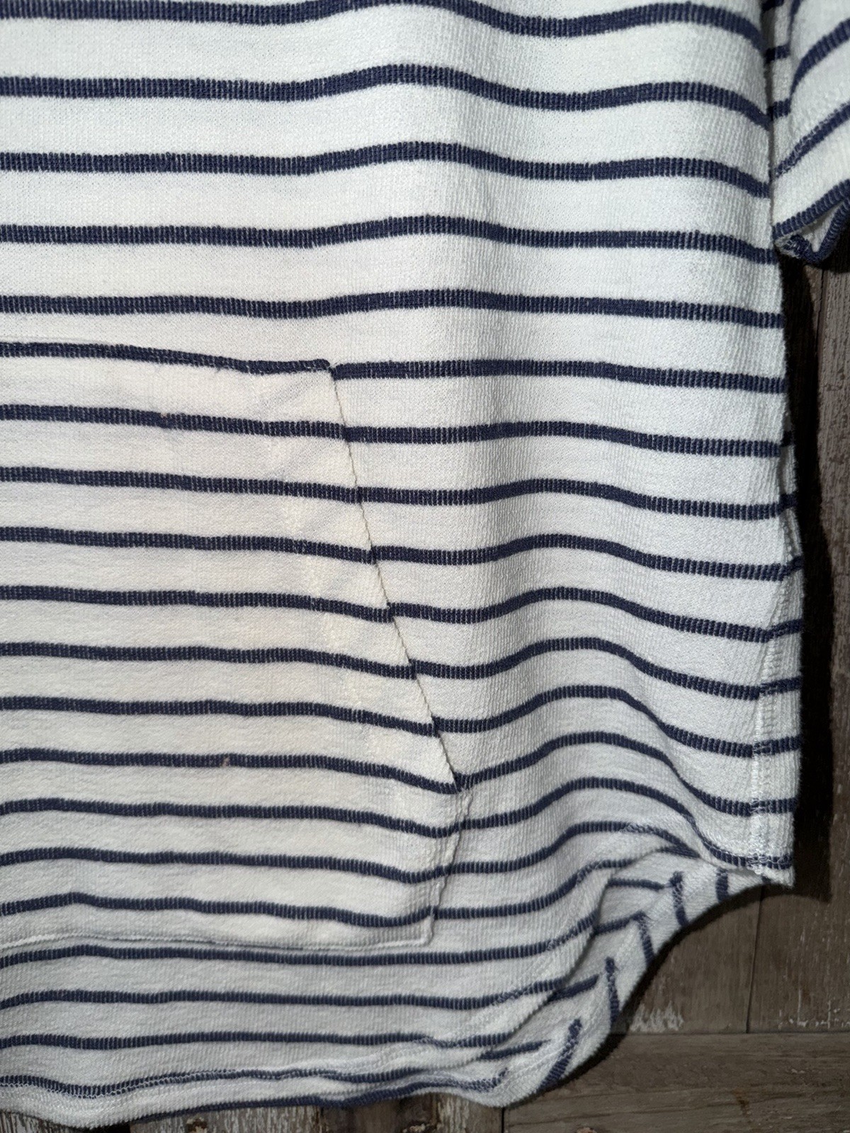 Koolaburra by UGG Women’s S White/Blue Striped Knit Crew Neck Short Sleeve Top