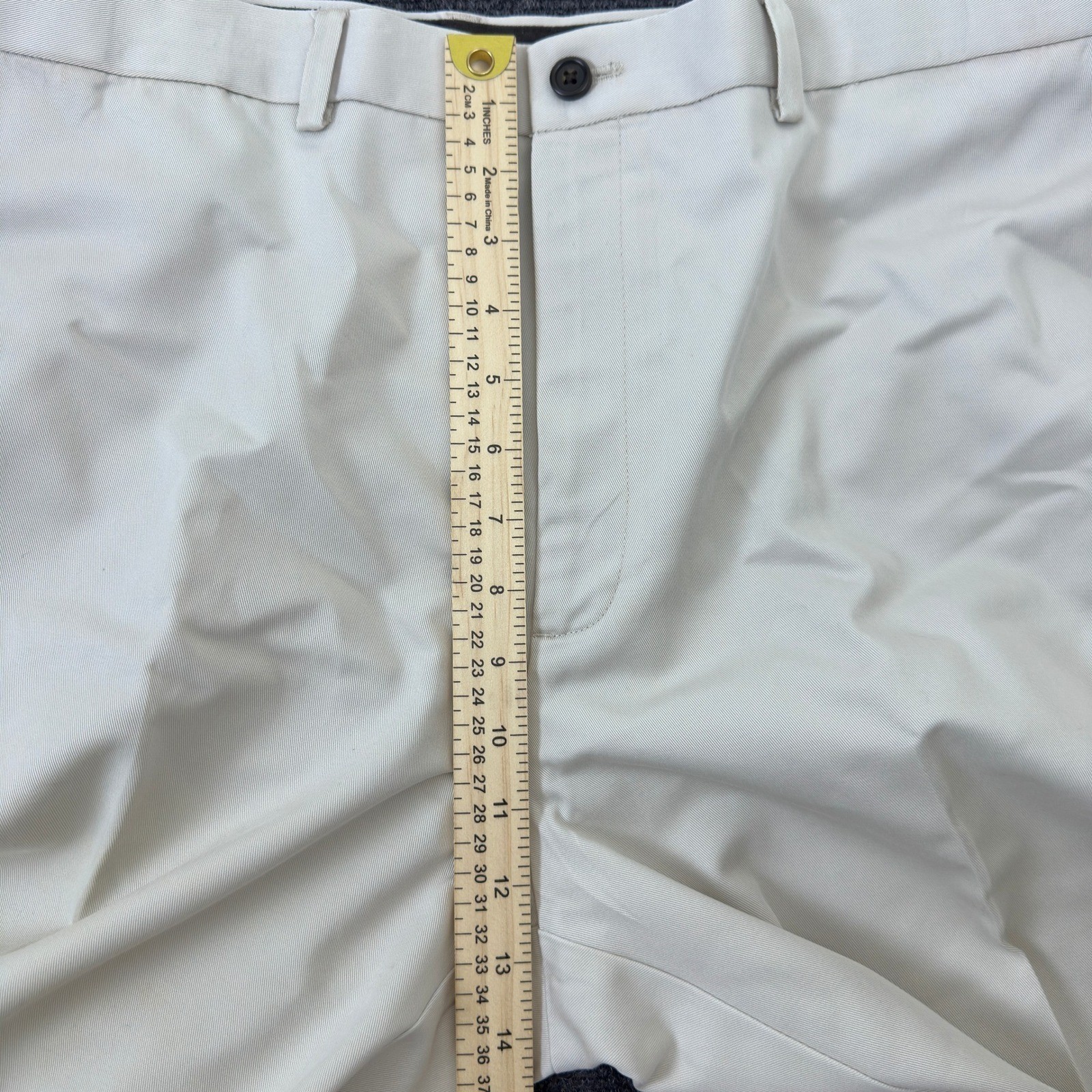 Mens Khaki Chino Pants Stone Beige Cotton Twill Straight Leg 38×29 WPL 386