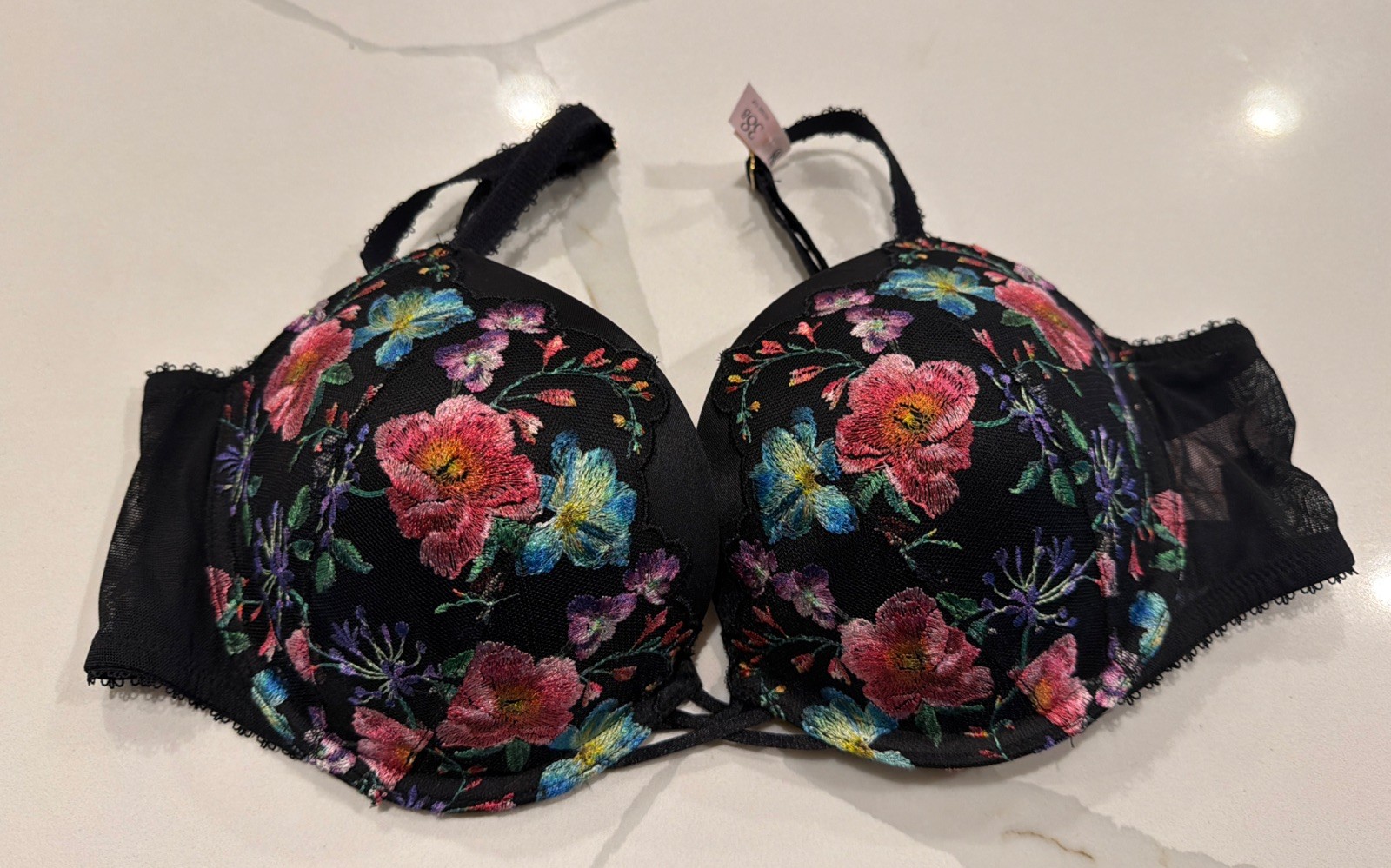 Victoria’s Secret VERY SEXY Push-up Bra Floral Mesh 38B NWT