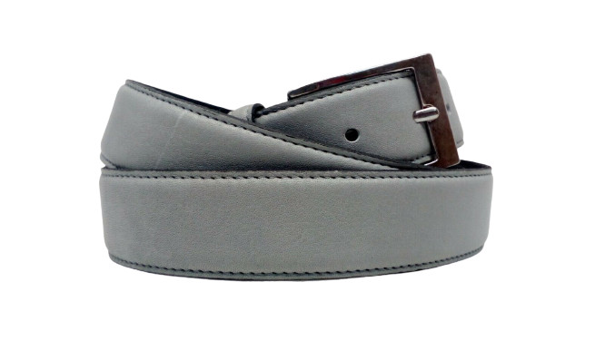 Leather Belt Calfskin Grey Light