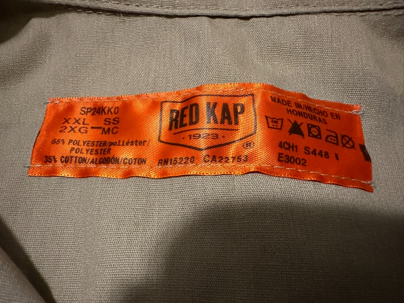 Brand New Red Kap, Khaki, Button Up, Short Sleeved Work Shirt, SP24KKO, XXL