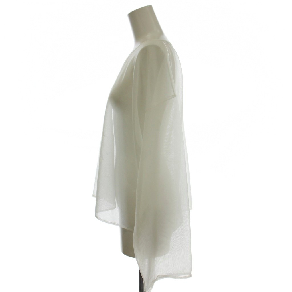IENA Sheer Knit Pullover White F (US S) 19.7in (50cm) Excellent Long Sleeve