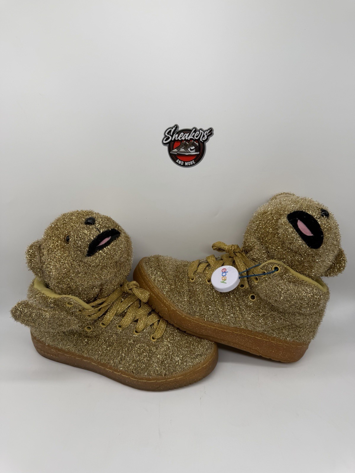 Adidas Jeremy Scott JS Teddy Bear 2013 Tinsel Gold Glitter Shoes G96188 Size 5