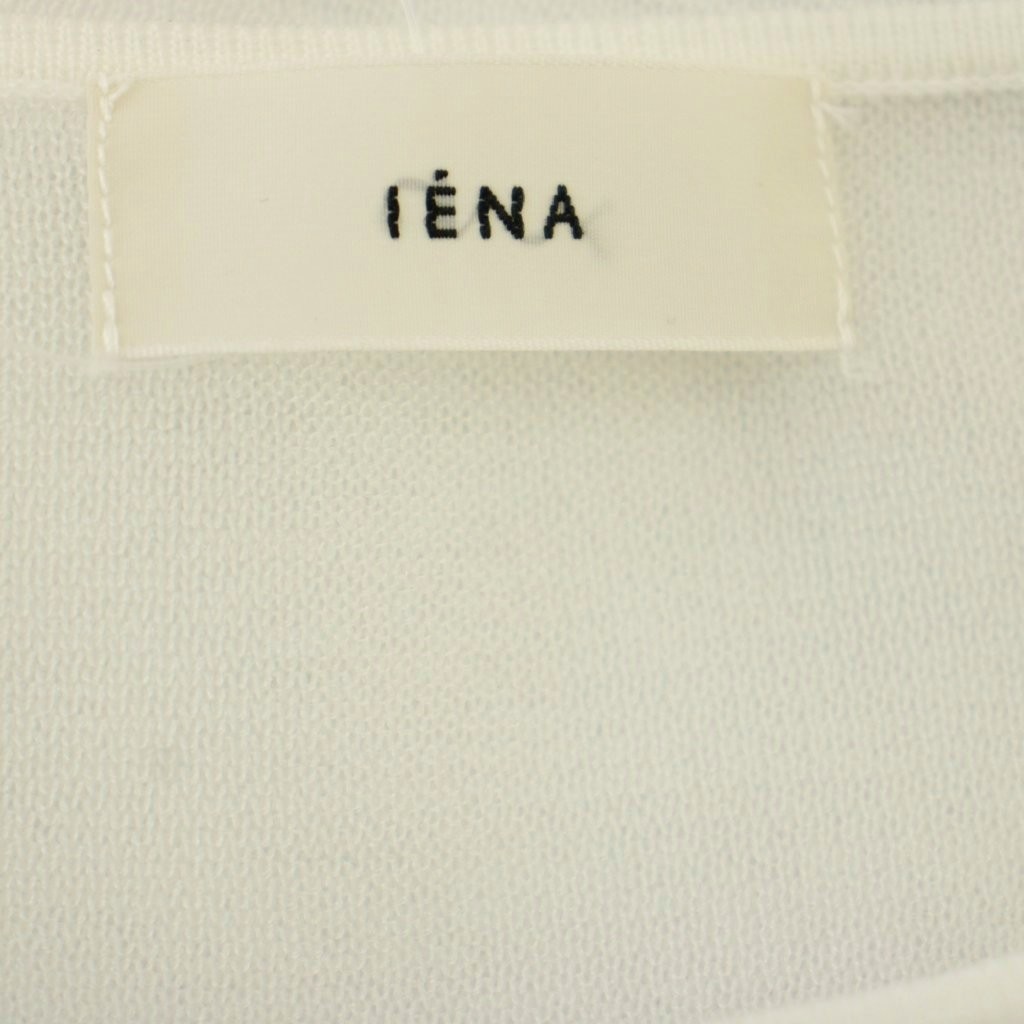 IENA Sheer Knit Pullover White F (US S) 19.7in (50cm) Excellent Long Sleeve