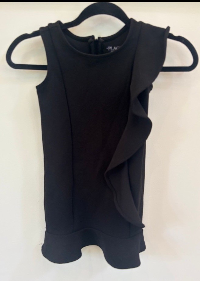 The Children’s Place Black Sleeveless Ruffle Fancy Dress Little Girls Size 4