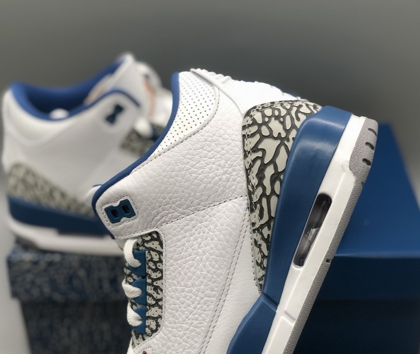 Jordan 3 Retro “White and True Blue” Basketball Shoes Size US 7-12