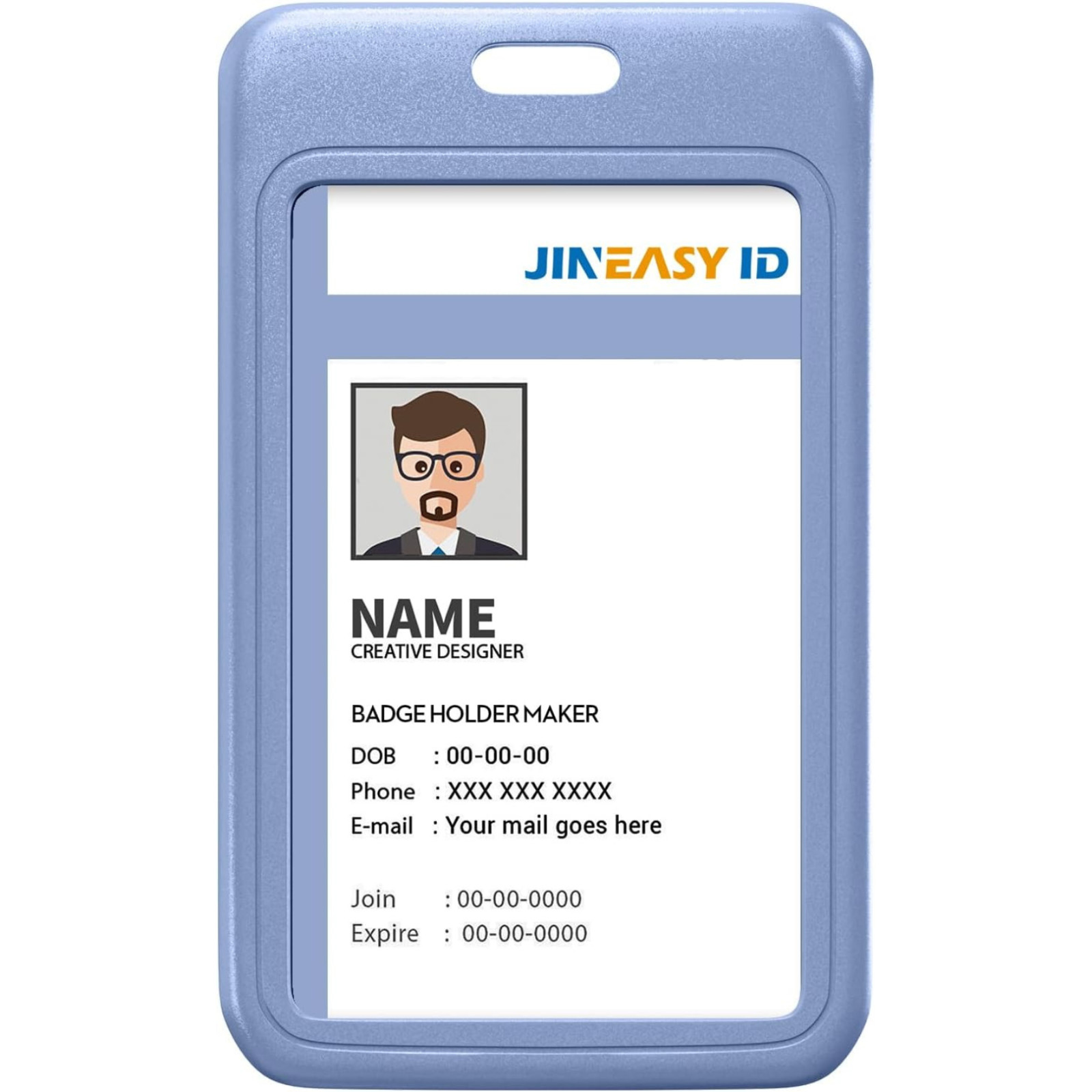 2pcs ID Badge Holder Vertical Card Holder Heavy Duty for Work Key Card Men Women