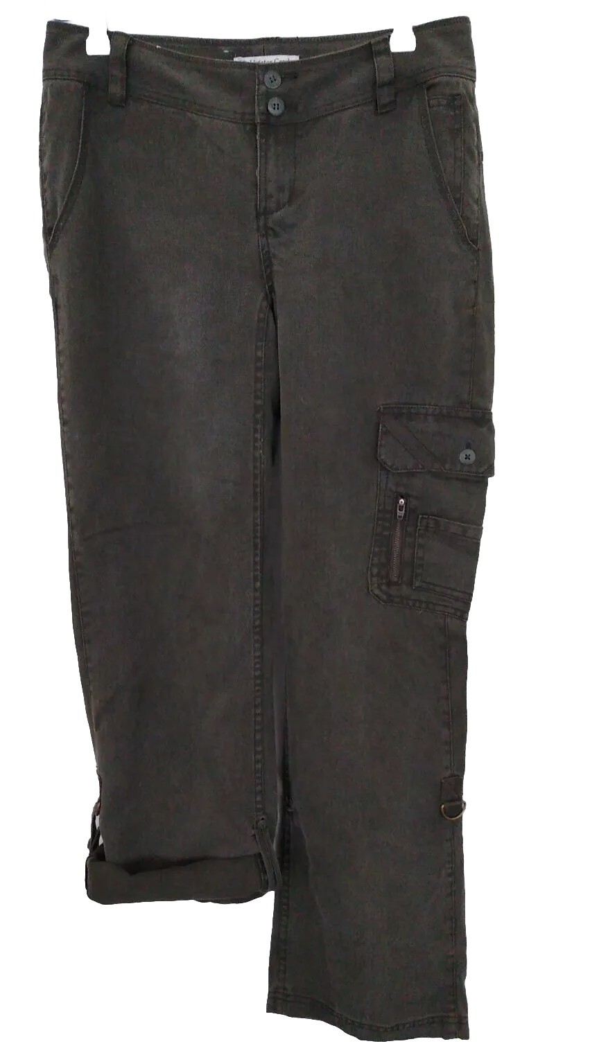 Coldwater Creek Pants Womens Size 4 River Fit Cargo Pockets Roll Up Green