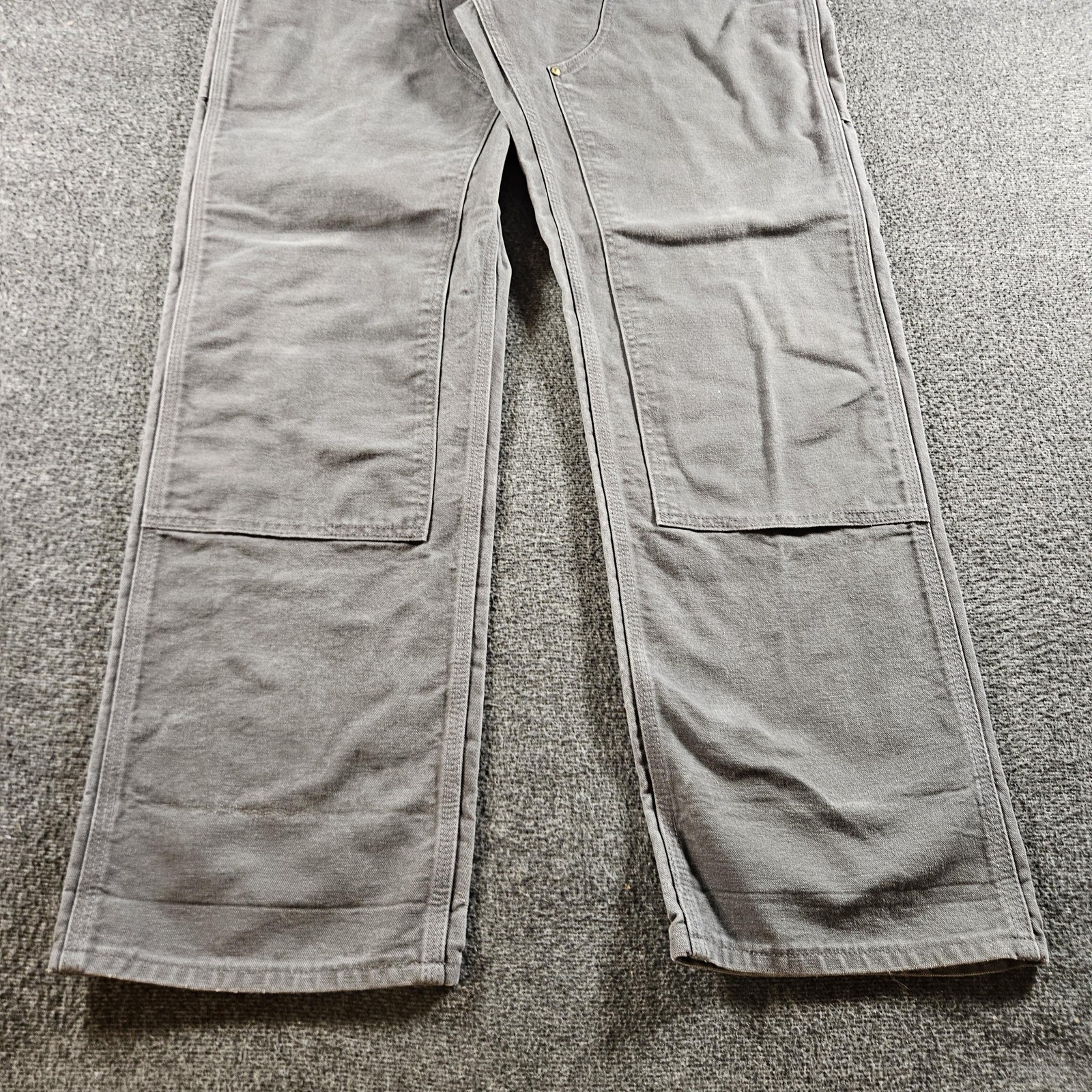 Carhartt Pants Mens 36×34 Gray Canvas Double Knee Carpenter B01 GVL Made USA