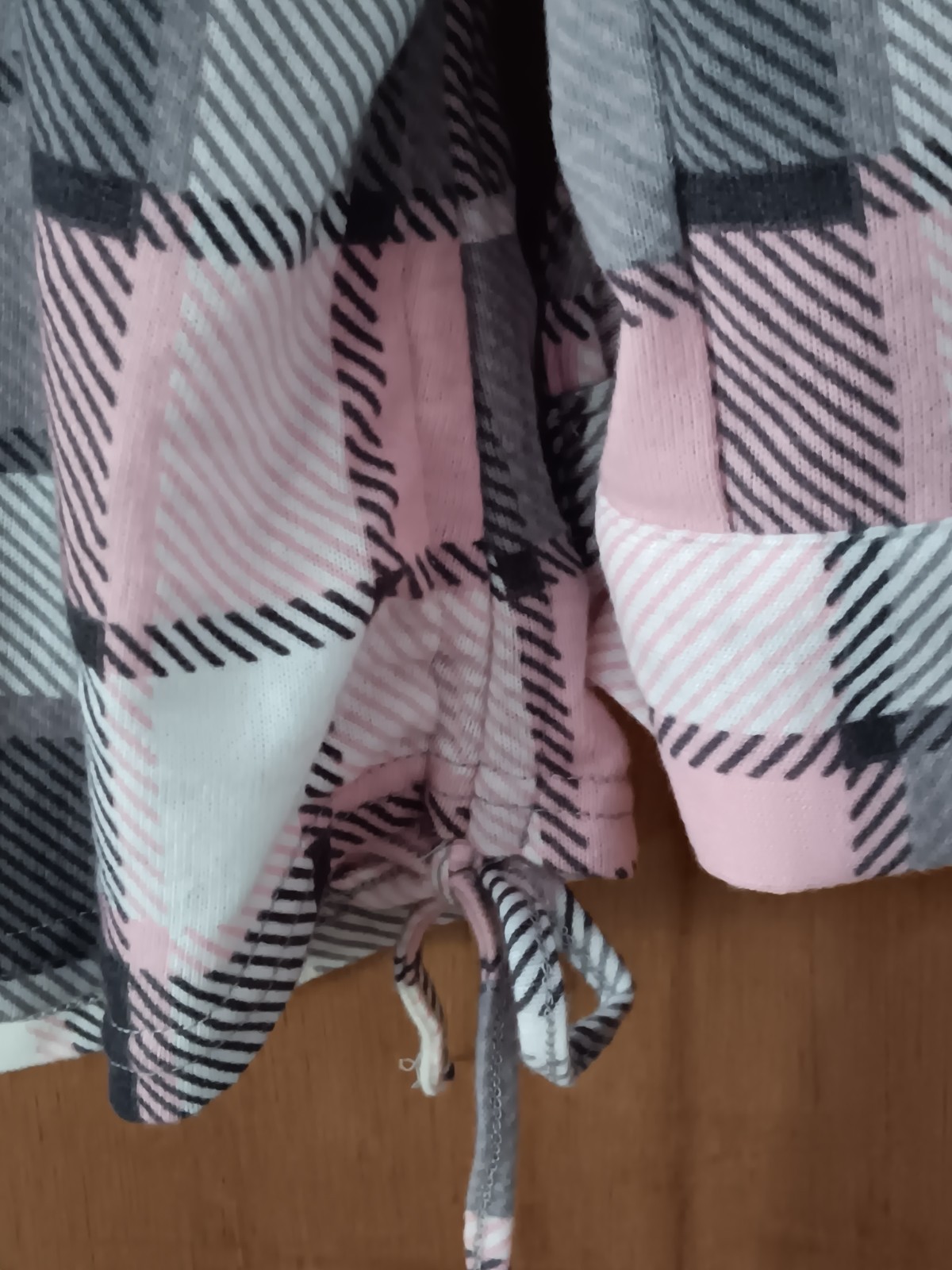 Robert Louis Women’s Small Pink/Gray Plaid Side Drawstring Ruching Button Shirt