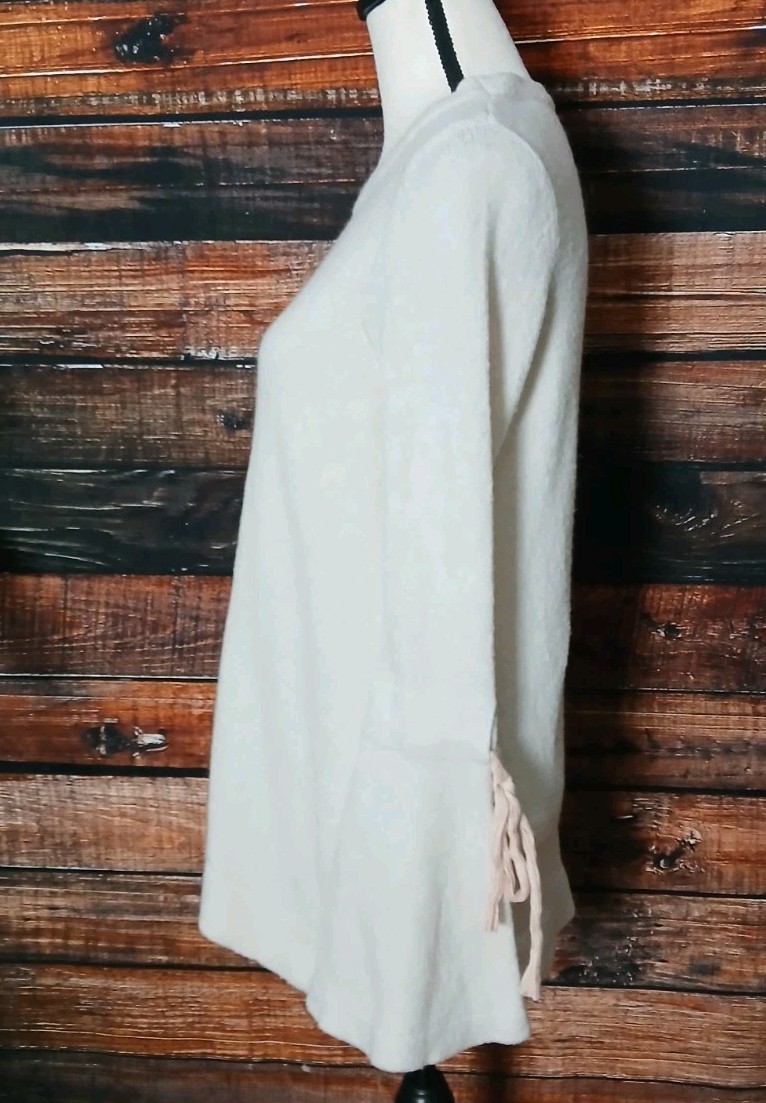 Octavia Sweater Size M White Bell Sleeve Tie Cuff Maternity