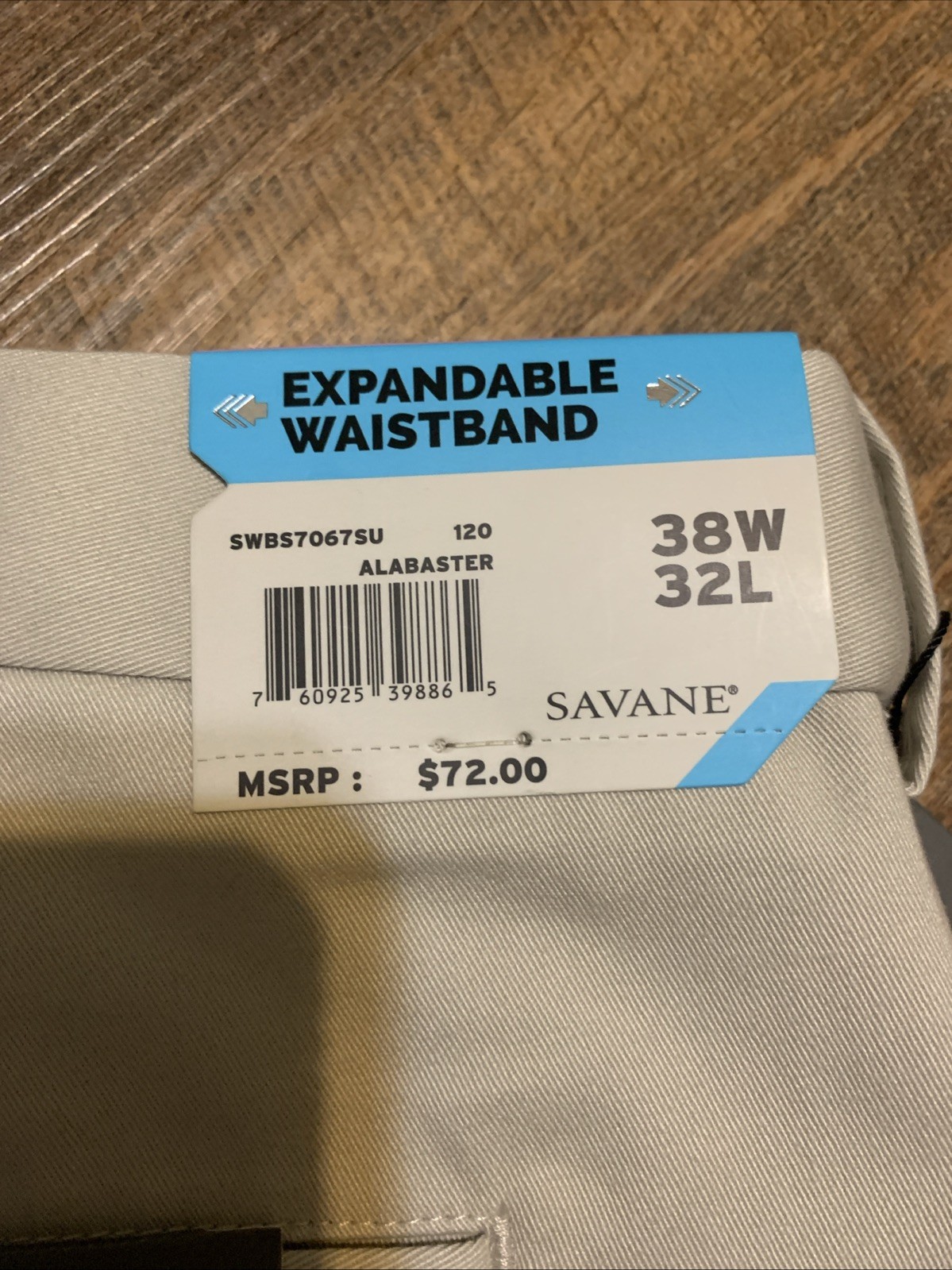 NEW Savane Ultimate Performance Chino Pants Mens 38×32 Pleated Stretch No Iron