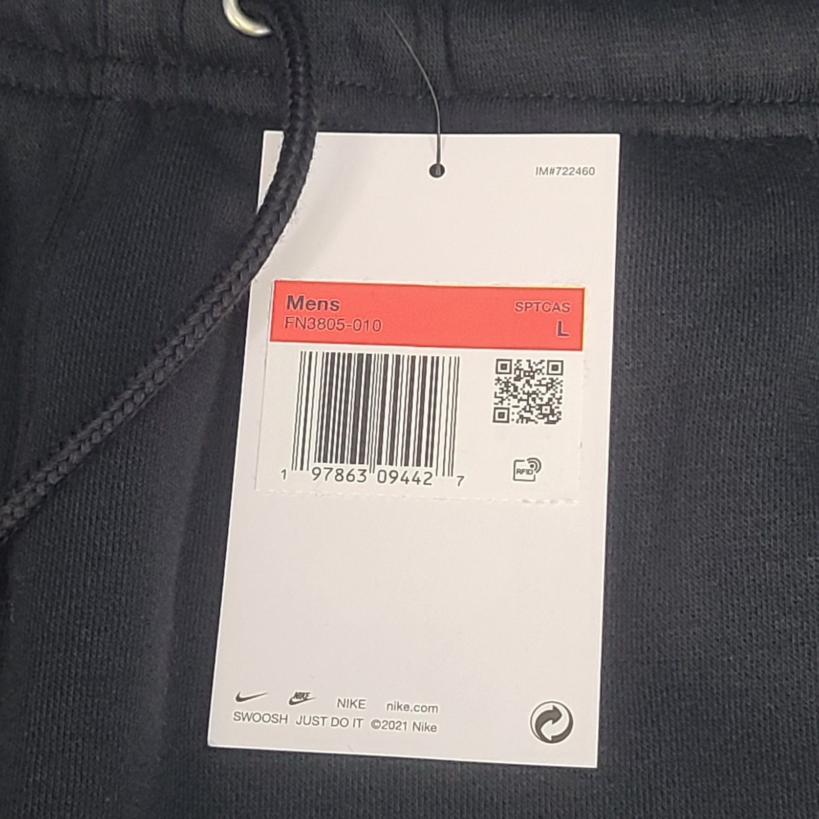 Nike Pants Mens Large Black Futura Club Fleece Cargo Cuff Brushed Jogger Sweats