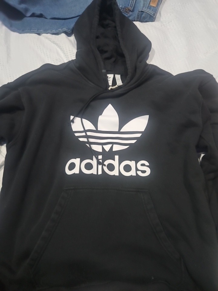 Adidas Originals Men’s Trefoil Pullover Hoodie M AUTHENTIC Black/White DT7964