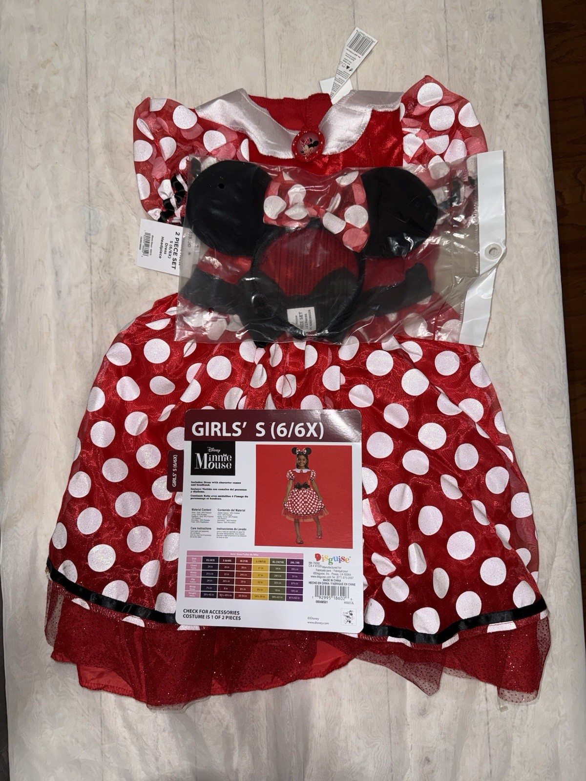 Disney Classics Girls’ Minnie Mouse Costume Dress Sizes S(6/6X)