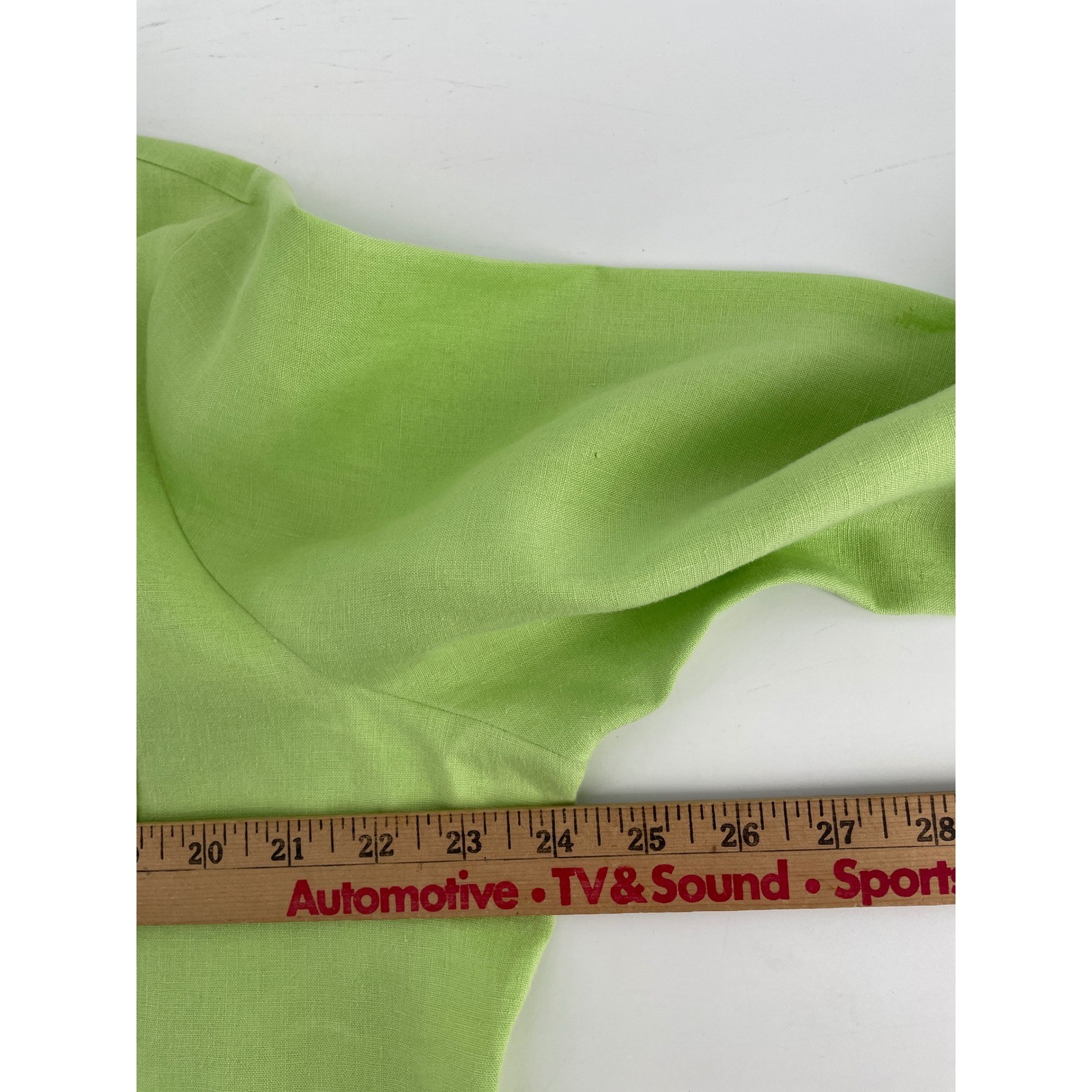 Investments Gold Label Button Front Top Womens 18 Lime Green 100% Hemp Spring