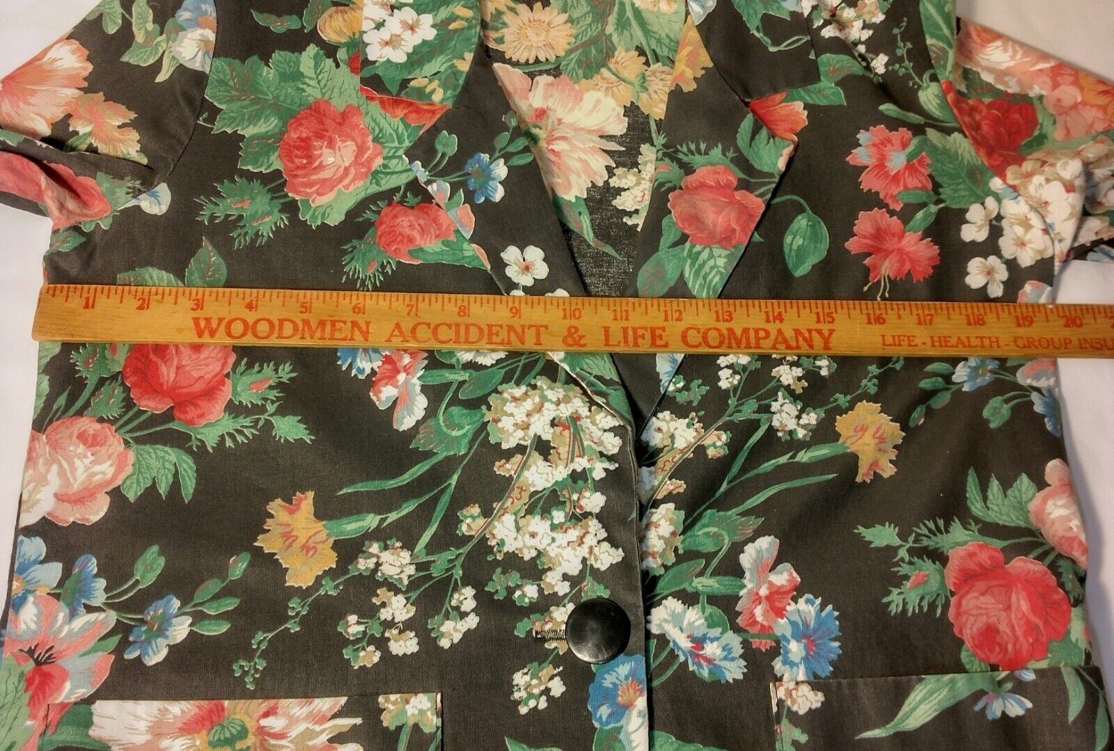 Vintage Willow Ridge Blazer Womens Size 6 Floral Peony Morning Glory Cottagecore