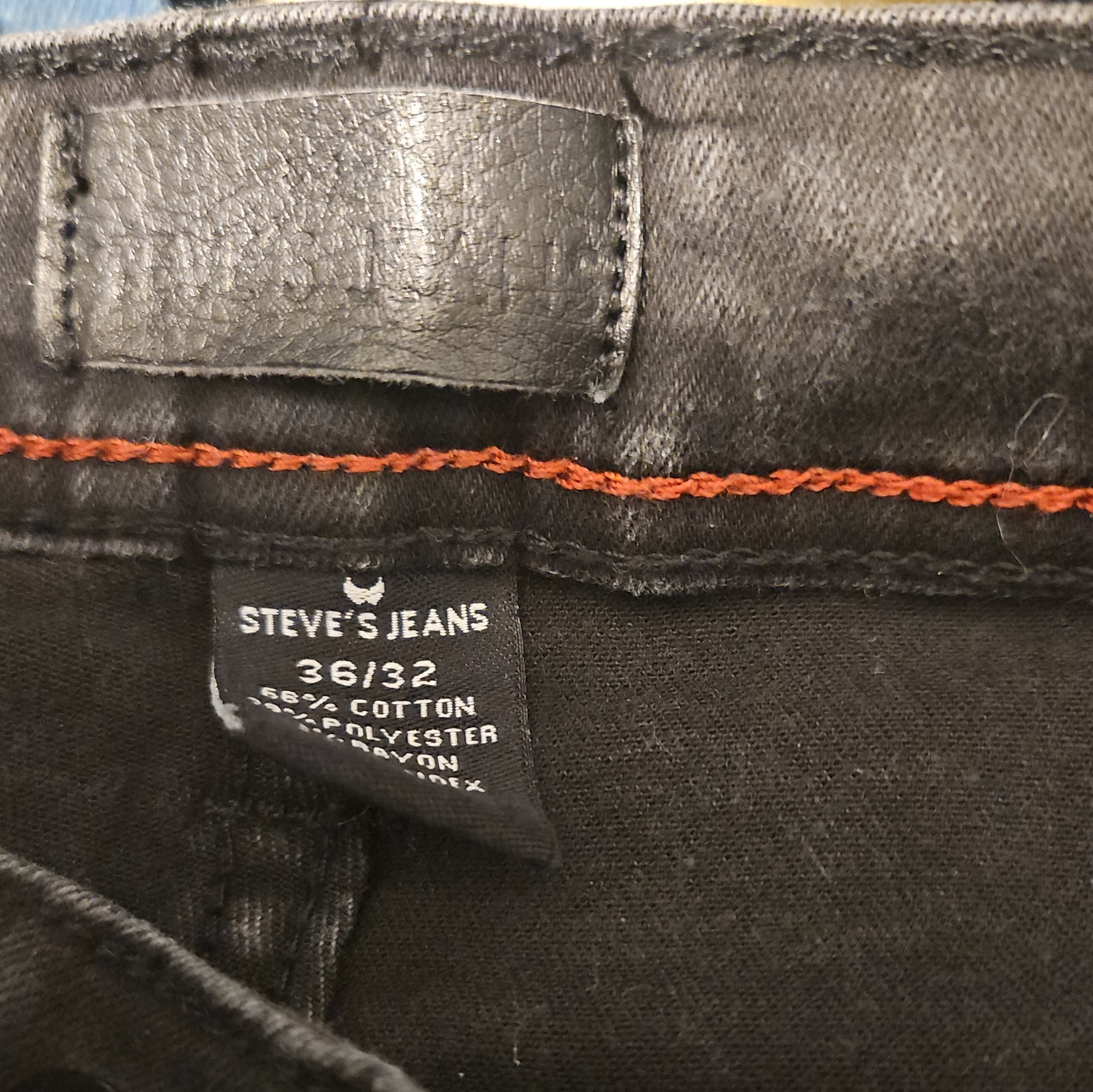 Steve’s Jeans Men’s Black Skinny Fit Dark Wash Denim Jeans 5-Pocket