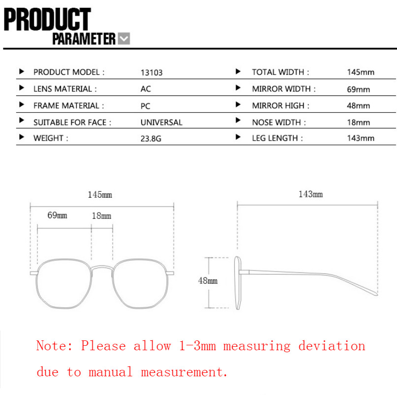 Square Sunglasses For Men Women Classic Outdoor Driving Glasses UV Protection