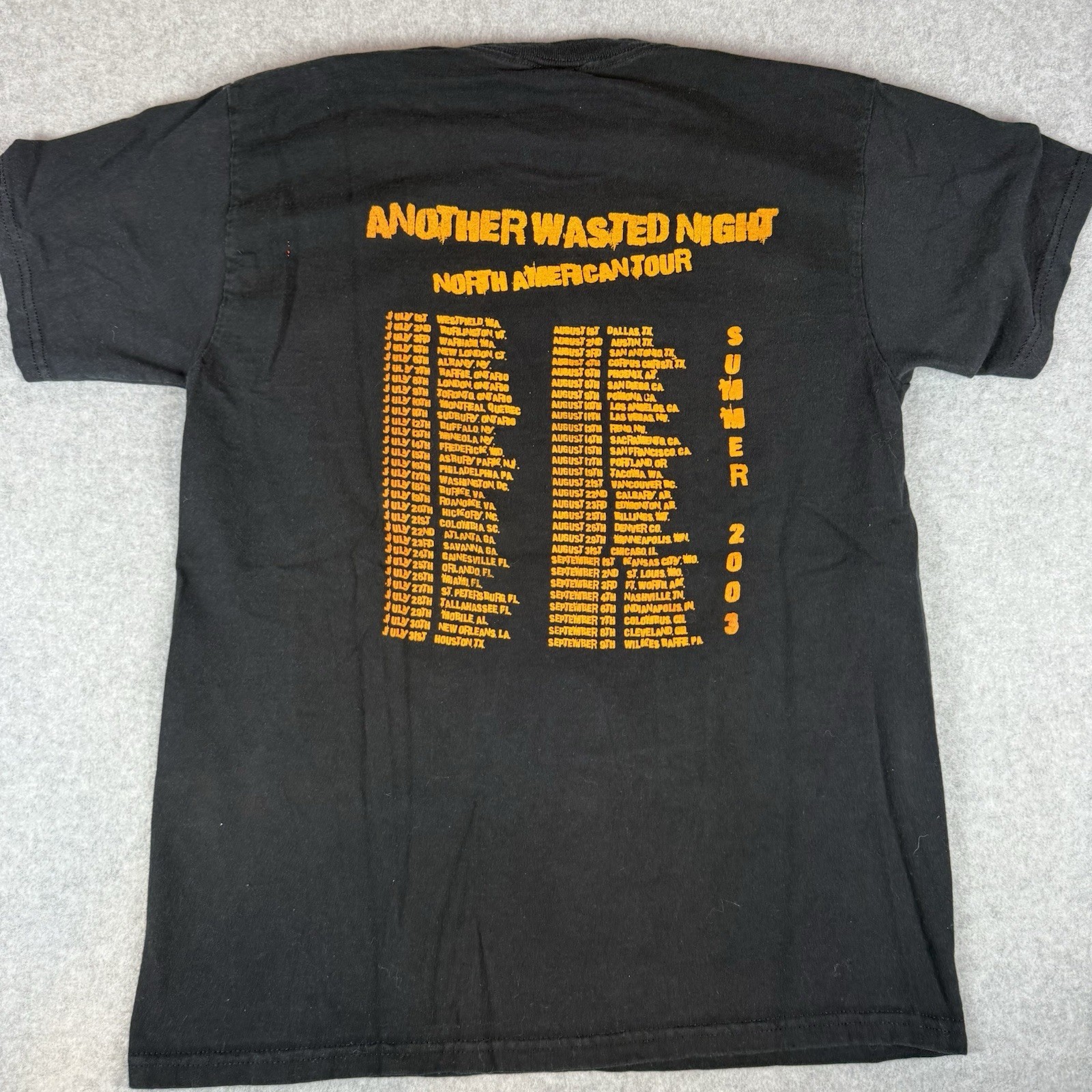 VTG 2003 Punk T-Shirt The Virus Another Wasted Night Tour Distressed Sz M Black