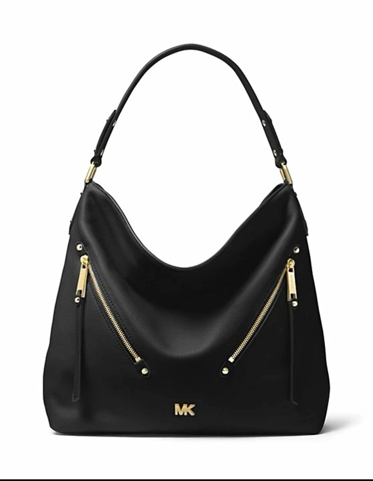Michael Kors Evie Large Hobo Black Pebbled Shoulder Bag