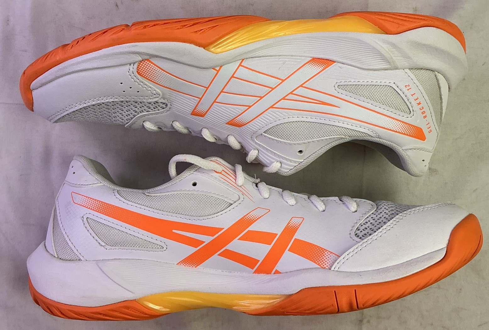 ASICS Women’s Gel-Rocket 12 Volleyball Shoes-White/Vivid Coral-Size: 9.5