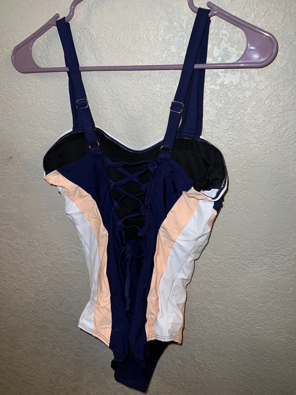 Womens One Piece Swimsuit Color Block Tummy Control Bathing Suit Ruched Medium