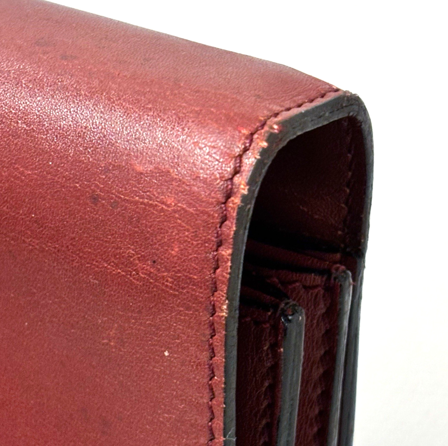 Cartier Briefcase Business Bag Leather Bordeaux Red Authentic