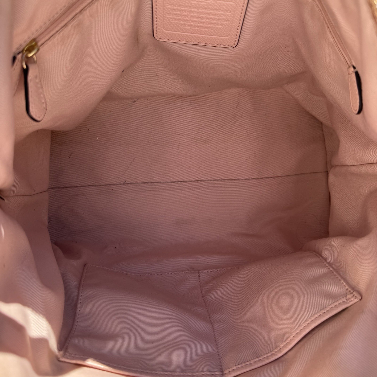 Coach Ava Chain Tote Handbag Pink Pebbled Leather