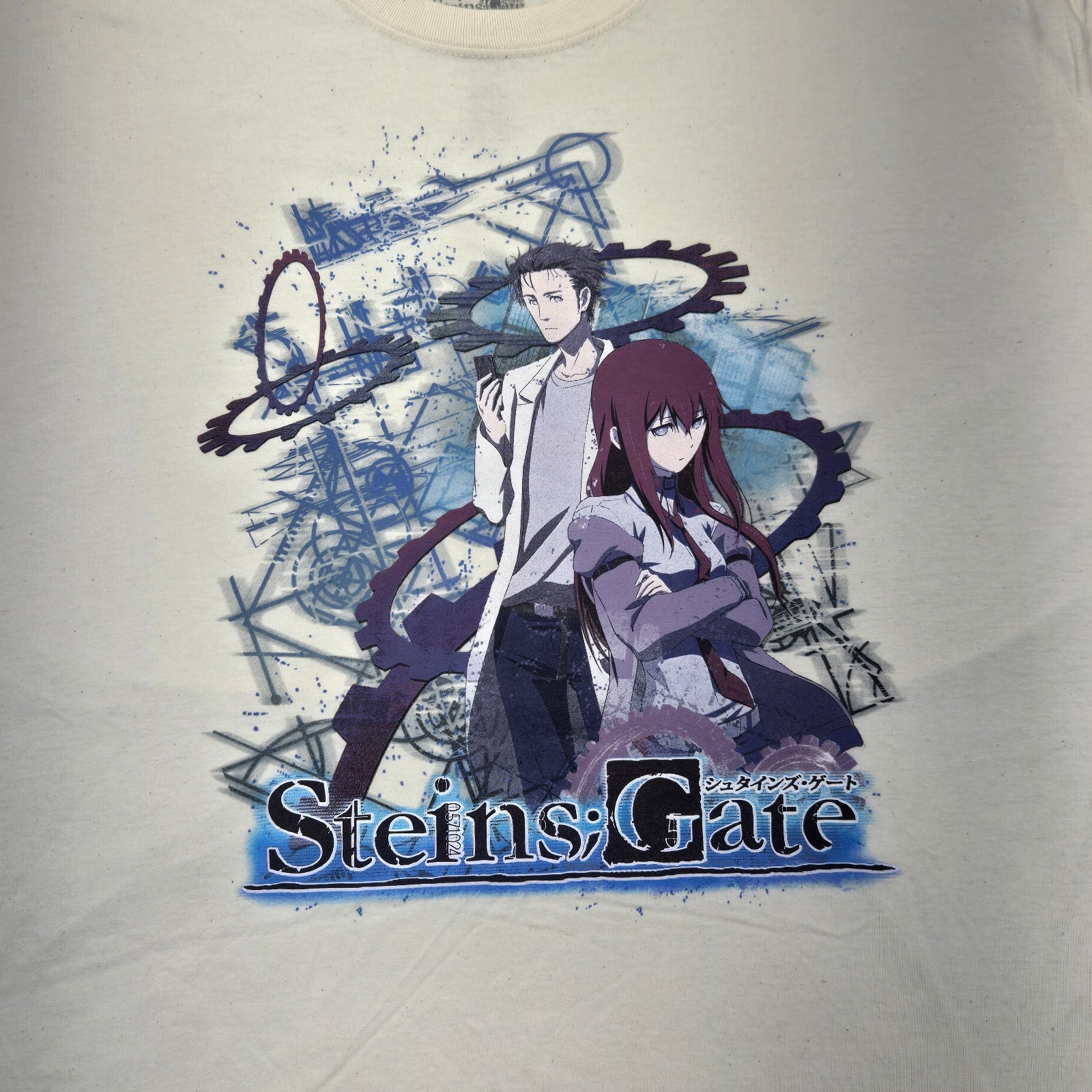 Funimation Steins;Gate T-Shirt Mens 2XL Ivory Loot Crate Exclusive Anime Graphic