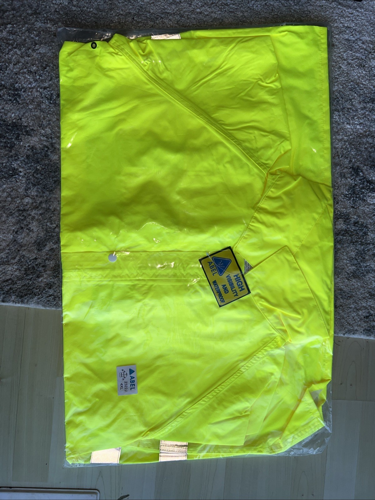 ABEL 4XL Hi-Vis Safety Rain Jacket REFLECTIVE NEW IN PACK SEE ALL PHOTOS